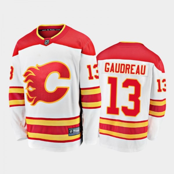 Calgary Flames Johnny Gaudreau #13 Away White 2020...