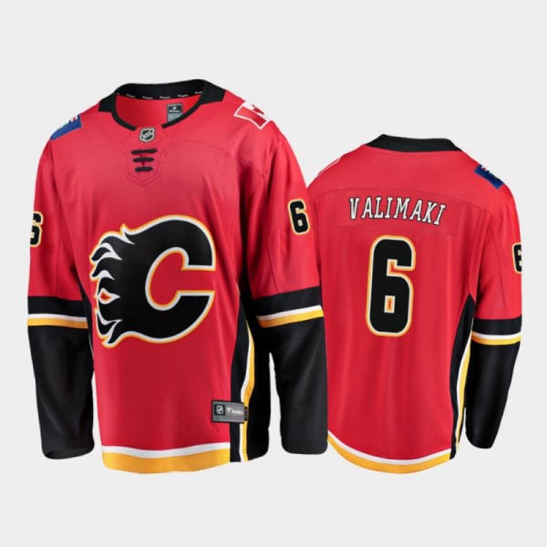 Calgary Flames Juuso Valimaki #6 Home Red 2020-21 Breakaway Player Jersey