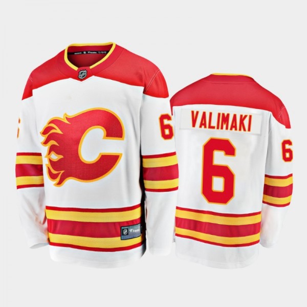 Calgary Flames Juuso Valimaki #6 Away White 2020-21 Breakaway Player Jersey