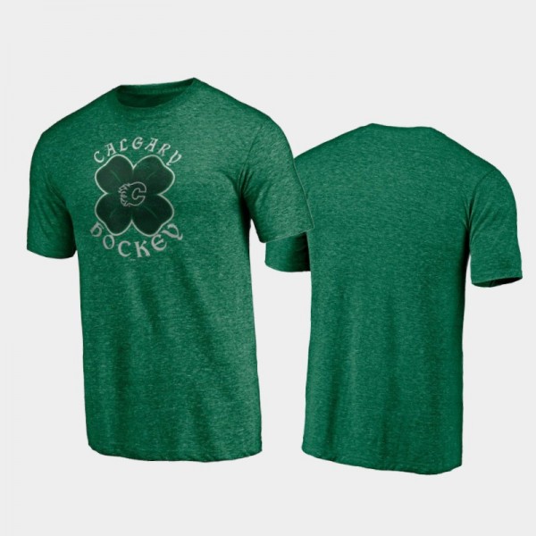 Men's Calgary Flames St. Patrick's Day Celtic Kelly Green T-Shirt