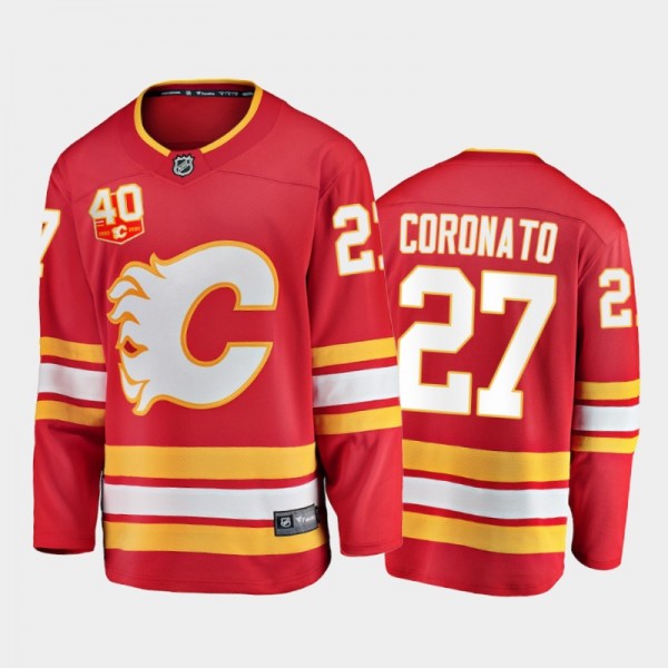 Men Calgary Flames Matthew Coronato #27 Away White...