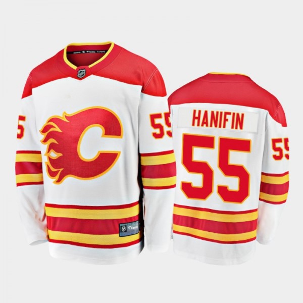 Calgary Flames Noah Hanifin #55 Away White 2020-21...