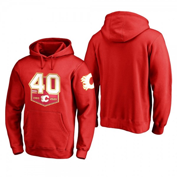 Calgary Flames 40th Anniversary Logo Red Hoodie