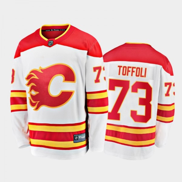 Calgary Flames #73 Tyler Toffoli White Away 2022 Trade Jersey