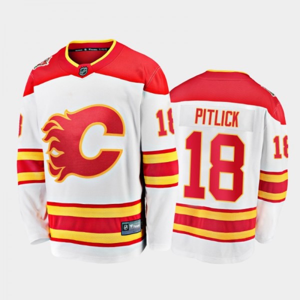 Tyler Pitlick Calgary Flames Away White 2021 Playe...