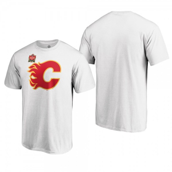 Men's Calgary Flames Heritage Classic Primary Logo White T-Shirt