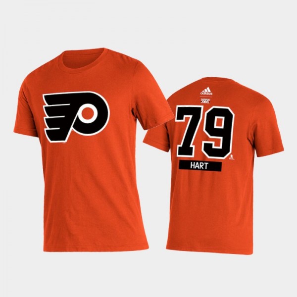 Flyers Carter Hart #79 2021 Reverse Retro Special Edition Name & Number Orange T-Shirt