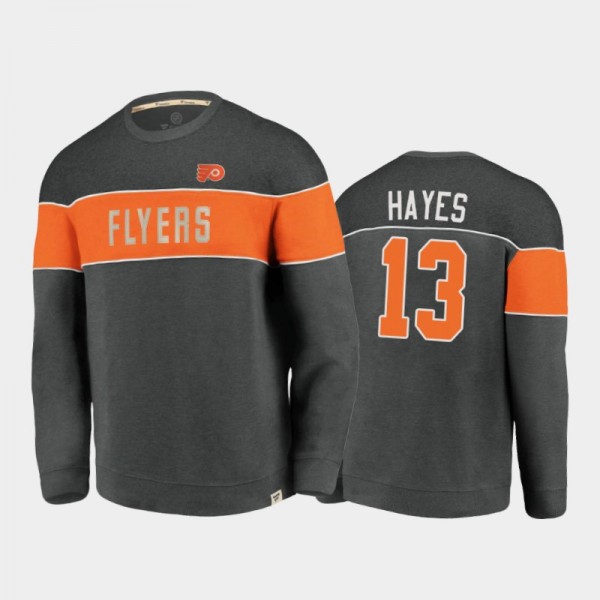 Men's Philadelphia Flyers Kevin Hayes #13 Varsity Reserve Charcoal Sweatshirt