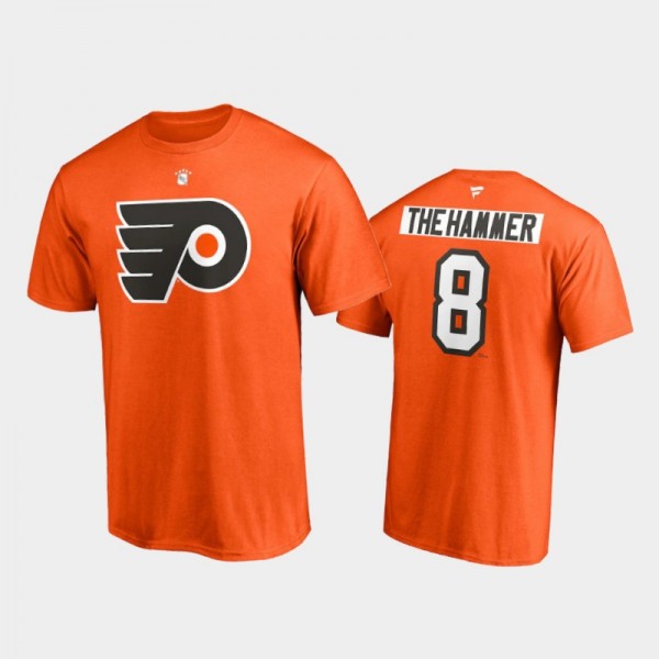 Men's Philadelphia Flyers Dave Schultz #8 Nickname Retired Player Orange T-Shirt