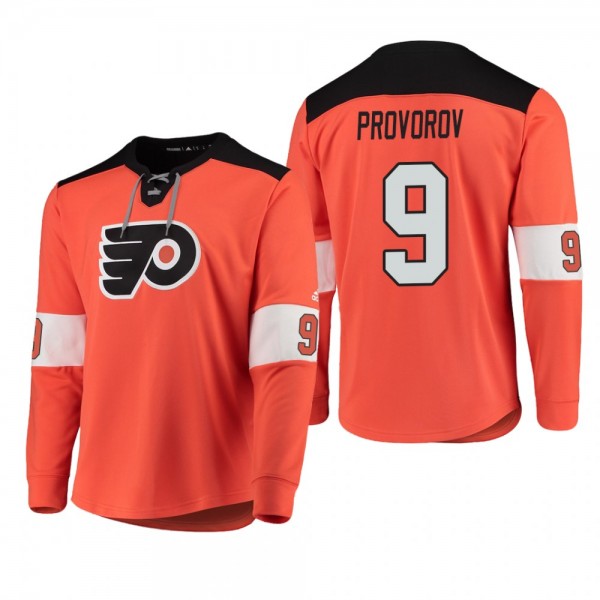Flyers Ivan Provorov #9 Platinum Long Sleeve 2018-19 Cheap Jersey T-Shirt Orange