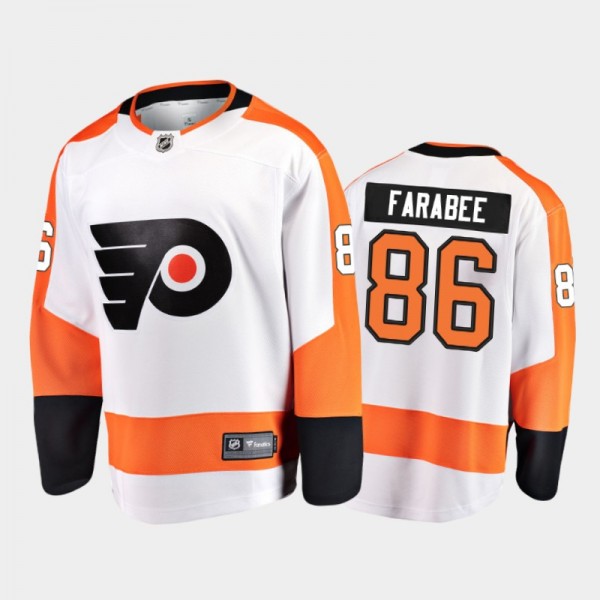 Philadelphia Flyers #86 Joel Farabee Away White 2021-22 Player Jersey