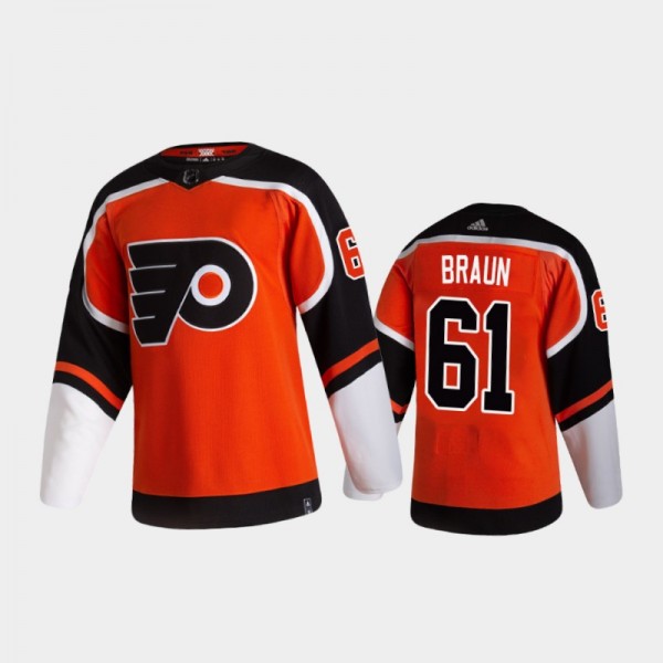 Men's Philadelphia Flyers Justin Braun #61 Reverse...