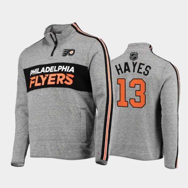 Kevin Hayes Philadelphia Flyers Mario Quarter-Zip Heathered Gray Jacket Tommy Hilfiger