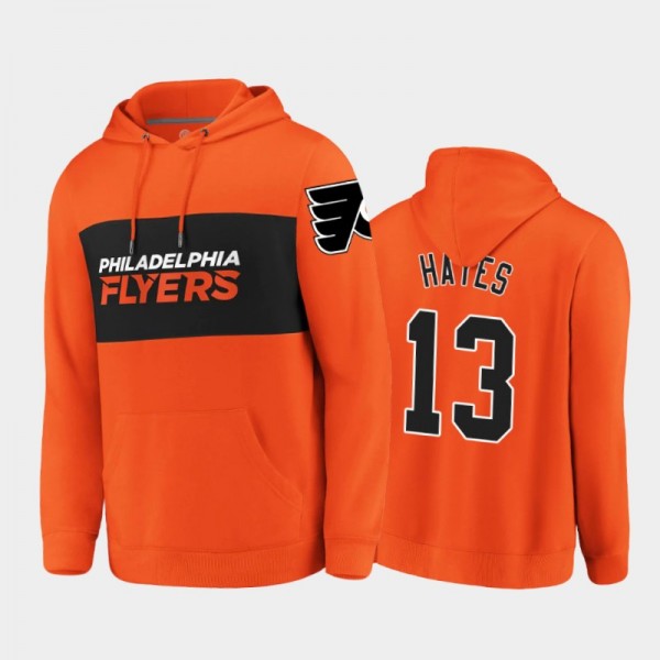 Flyers Kevin Hayes #13 Classics Faux Cashmere Pullover Orange Hoodie