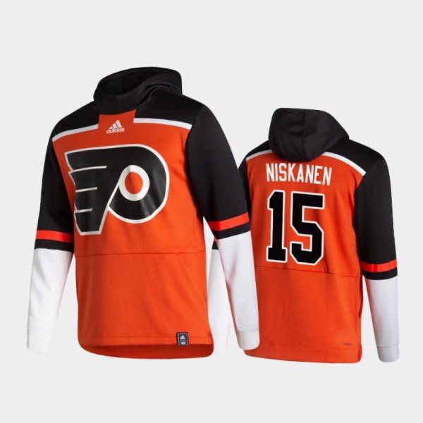 Men's Philadelphia Flyers Matt Niskanen #15 Authentic Pullover Special Edition 2021 Reverse Retro Orange Hoodie