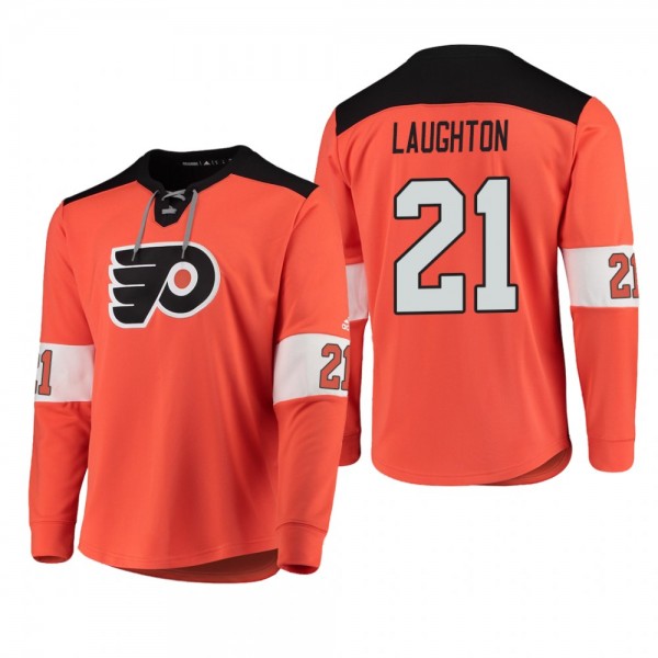Flyers Scott Laughton #21 Platinum Long Sleeve 2018-19 Cheap Jersey T-Shirt Orange