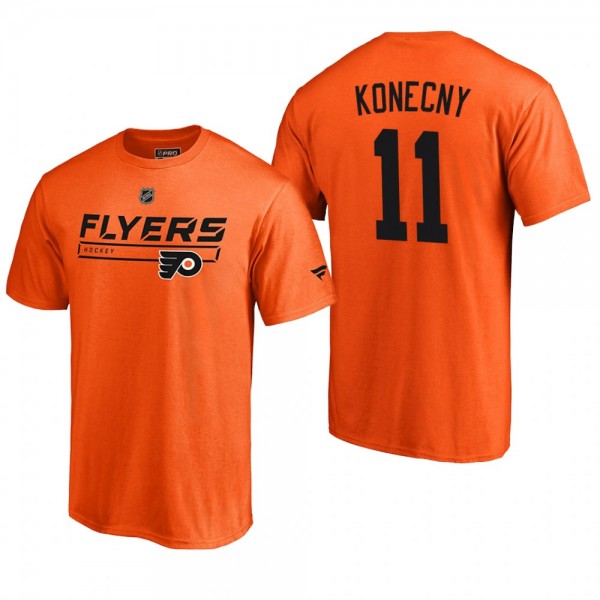 Philadelphia Flyers Travis Konecny #11 Rinkside Collection Prime Authentic Pro Orange T-shirt - Men's