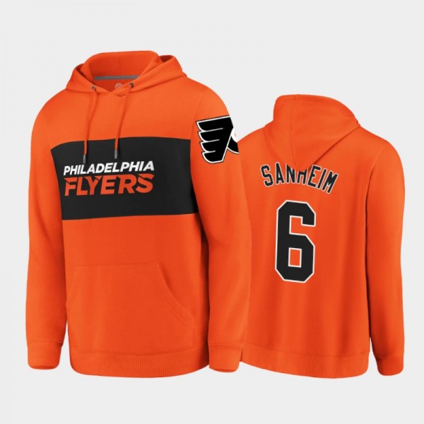 Flyers Travis Sanheim #6 Classics Faux Cashmere Pullover Orange Hoodie