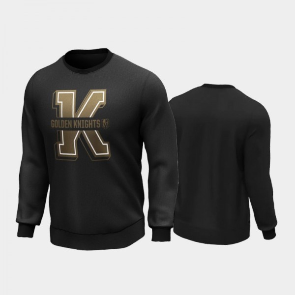 Men's Vegas Golden Knights College Letter Crew Black Sweatshirt