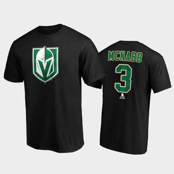 Men Vegas Golden Knights Brayden Mcnabb #3 Emerald Plaid Black T-Shirt