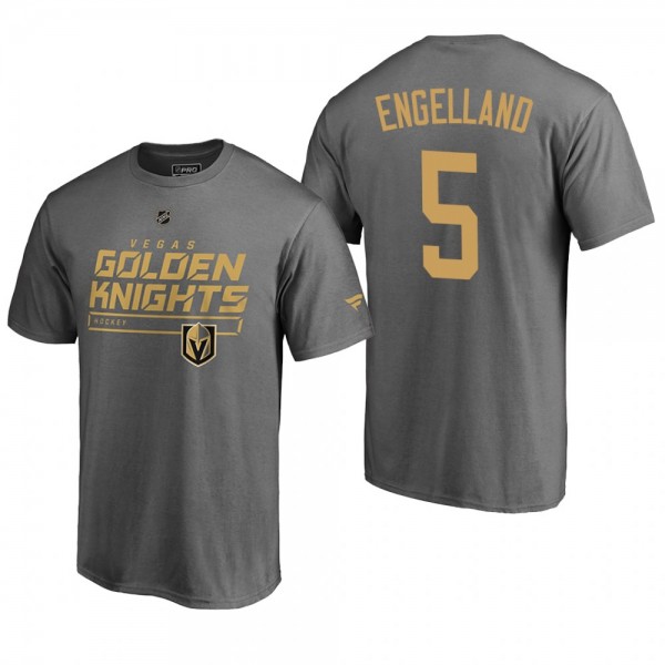 Vegas Golden Knights Deryk Engelland #5 Rinkside Collection Prime Authentic Pro Gray T-shirt - Men's