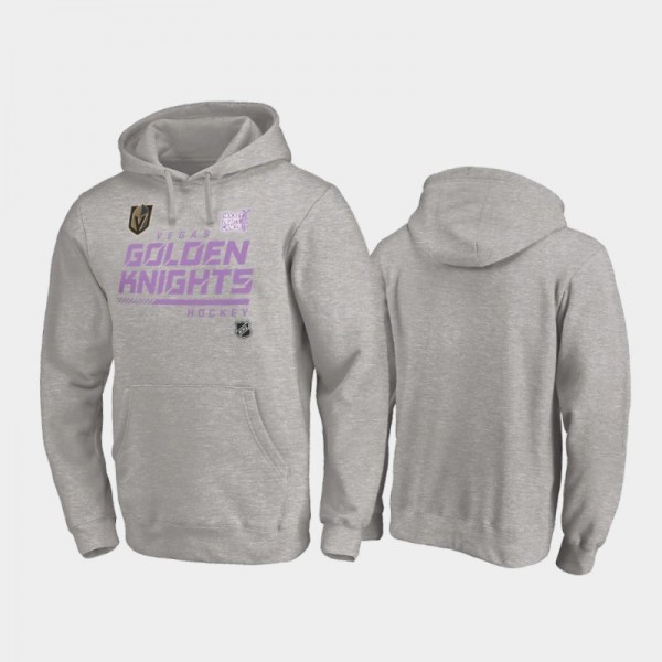 Men's Vegas Golden Knights 2020 Hockey Fights Cancer Pullover Heather Gray Hoodie
