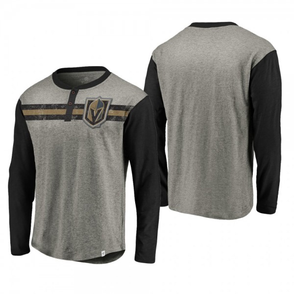 Vegas Golden Knights Heathered Gray True Classics Retro Stripe Long Sleeve T-Shirt