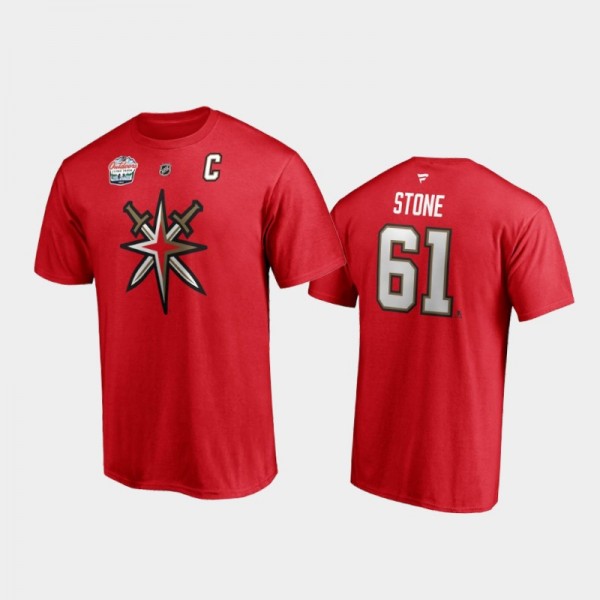 Men's Vegas Golden Knights Mark Stone #61 2021 NHL Outdoors at Lake Tahoe Red T-Shirt