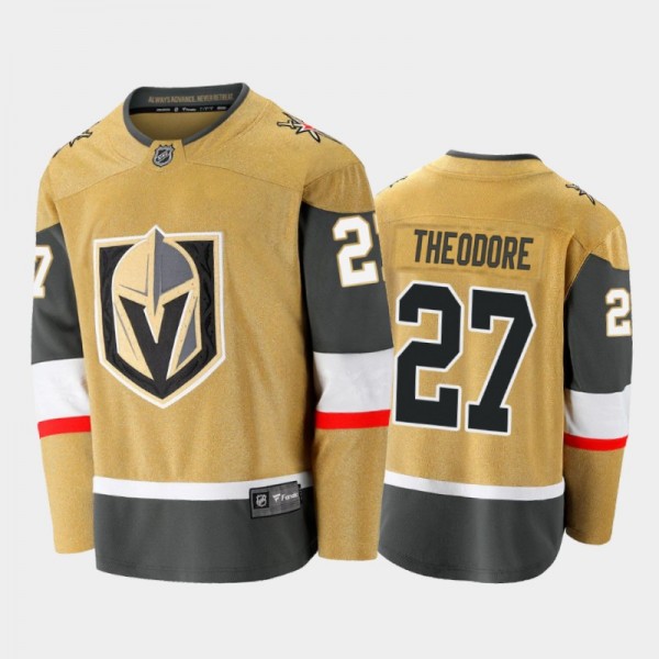 Vegas Golden Knights Shea Theodore #27 Alternate Gold 2020-21 Premier Jersey
