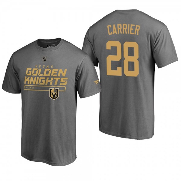 Vegas Golden Knights William Carrier #28 Rinkside Collection Prime Authentic Pro Gray T-shirt - Men's