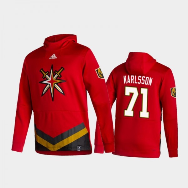 Men's Vegas Golden Knights William Karlsson #71 Authentic Pullover Special Edition 2021 Reverse Retro Red Hoodie