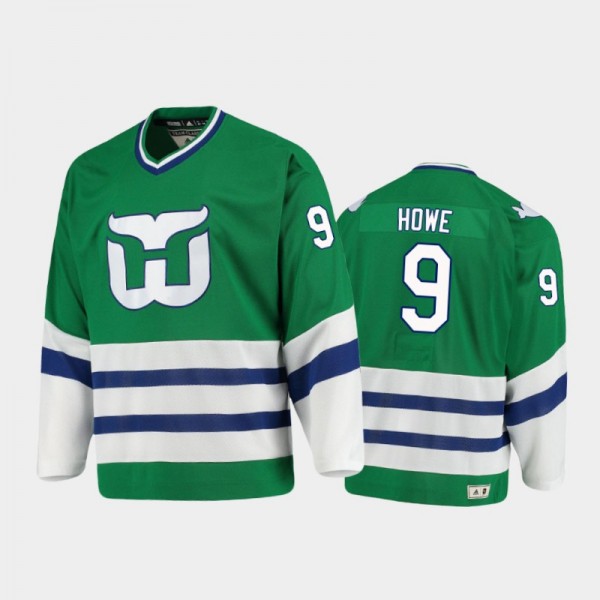 Men's Hartford Whalers Gordie Howe #9 Heritage Green Authentic Jersey