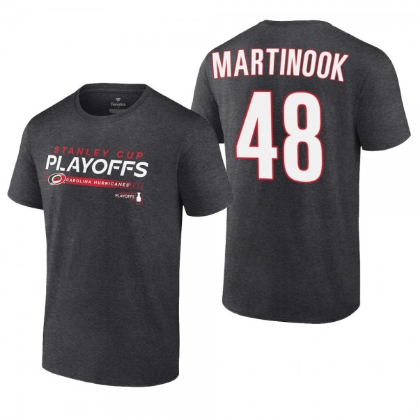 Jordan Martinook 2022 Stanley Cup Playoffs Charcoal Hurricanes T-Shirt