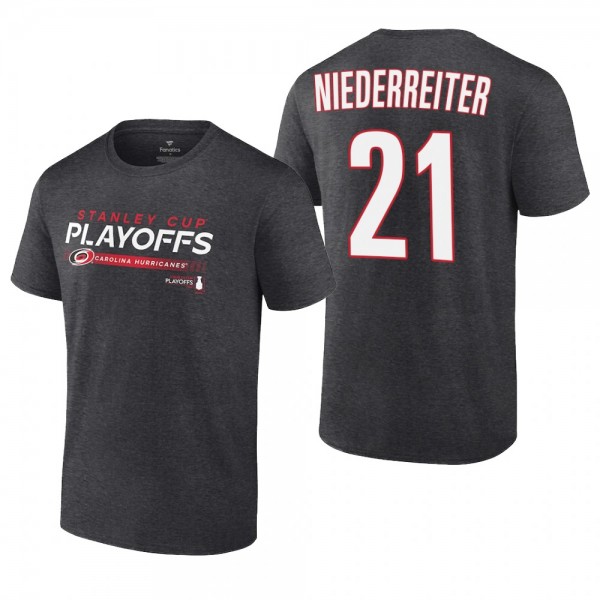 Nino Niederreiter 2022 Stanley Cup Playoffs Charcoal Hurricanes T-Shirt