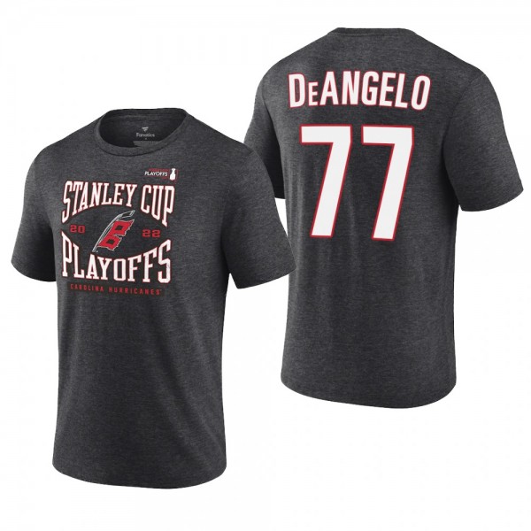 Tony DeAngelo 2022 Stanley Cup Playoffs Carolina Hurricanes Charcoal T-Shirt