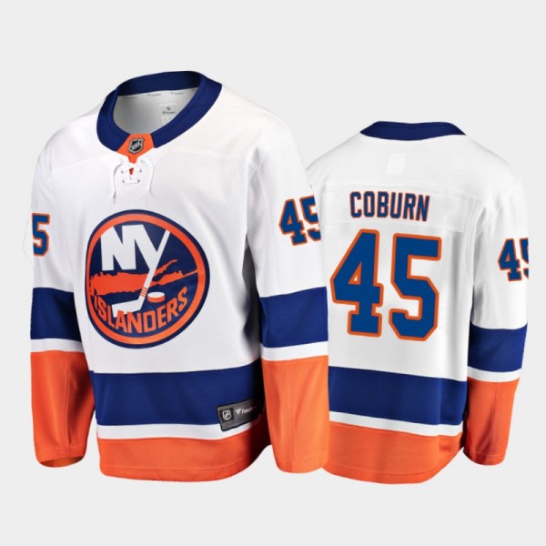Men's New York Islanders Braydon Coburn #45 Away White 2021 Jersey