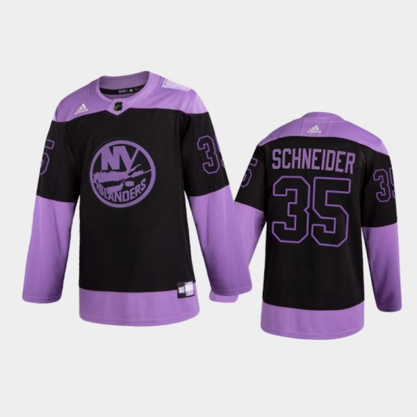 Men New York Islanders Cory Schneider #35 2021 Hoc...