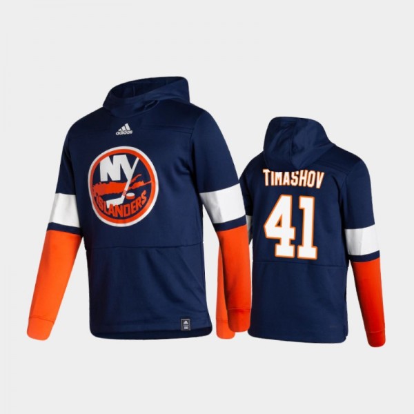 Men's New York Islanders Dmytro Timashov #41 Authentic Pullover Special Edition 2021 Reverse Retro Blue Hoodie