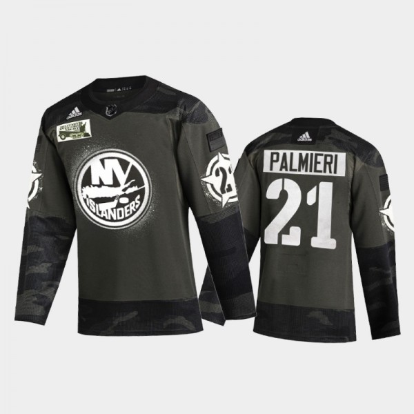Men's New York Islanders Kyle Palmieri #21 2021 Military Appreciation Night Camo Jersey
