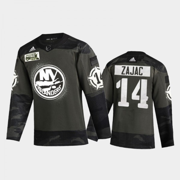 Men's New York Islanders Travis Zajac #14 2021 Mil...