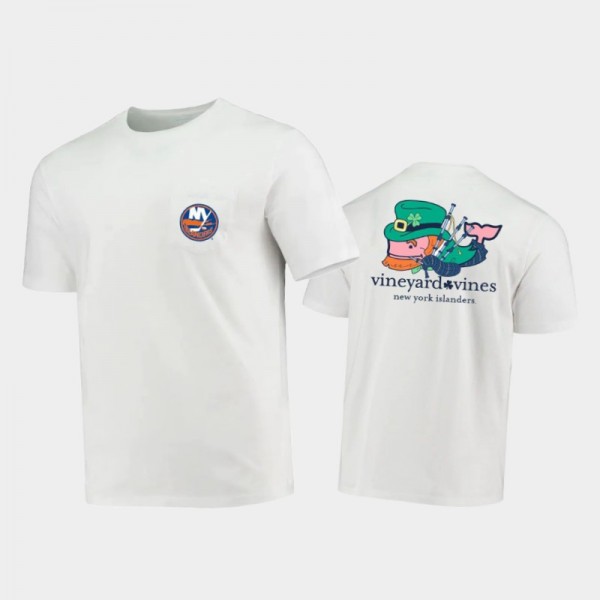 Men's New York Islanders 2021 St. Patrick's Day Vineyard Vines White T-Shirt