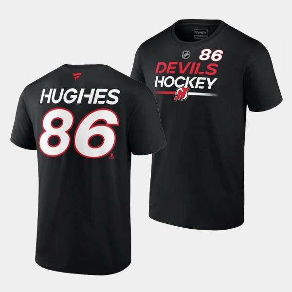 Jack Hughes #86 New Jersey Devils T-Shirt Men Name...