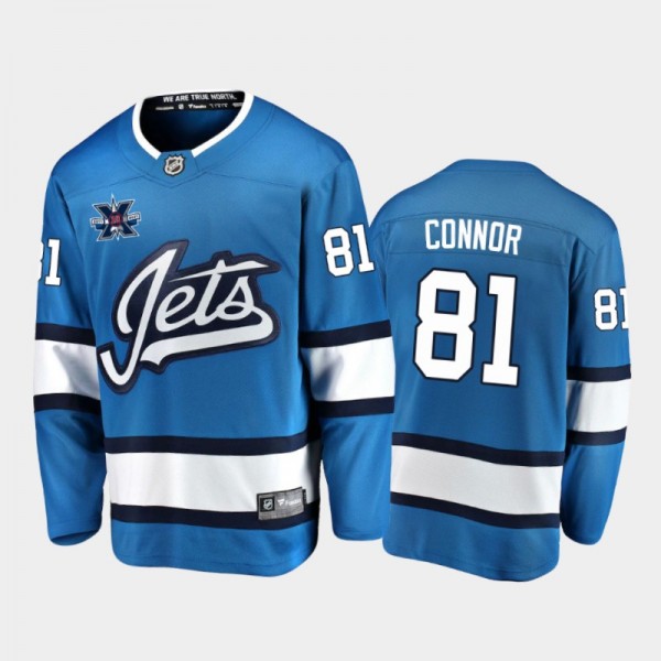 Men's Winnipeg Jets Kyle Connor #81 10th Anniversary Blue Honor Dale Hawerchuk Alternate Jersey