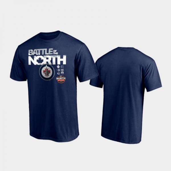 Men's Winnipeg Jets Battle of the North Navy T-Shirt