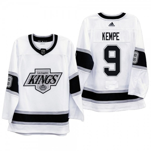 Kings #9 Adrian Kempe 90s Era Heritage White Jersey