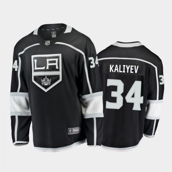 Men's Los Angeles Kings Arthur Kaliyev #34 Home Bl...