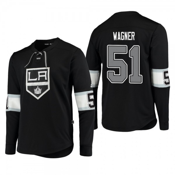 Kings Austin Wagner #51 Adidas Platinum Long Sleeve 2018-19 Cheap Jersey T-Shirt Black