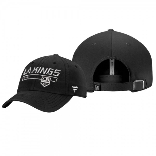 Los Angeles Kings Black Authentic Pro Rinkside Fundamental Adjustable Hat