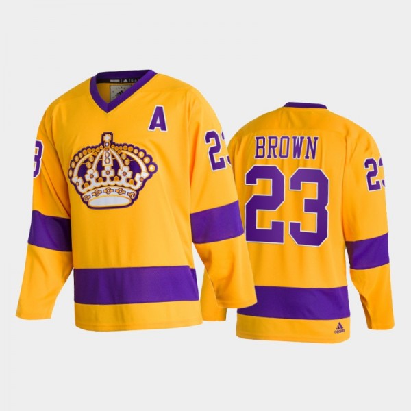 Dustin Brown Los Angeles Kings Team Classics Gold Throwback Jersey 2022
