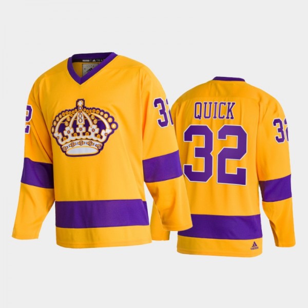 Jonathan Quick Los Angeles Kings Team Classics Gold Throwback Jersey 2022